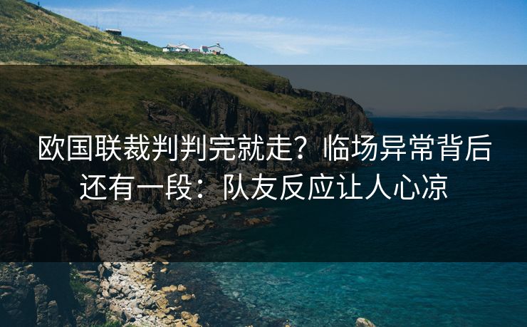 欧国联裁判判完就走？临场异常背后还有一段：队友反应让人心凉