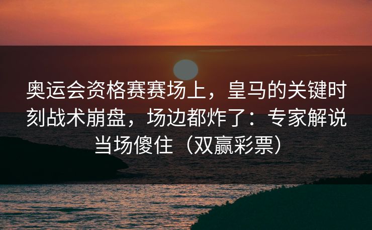 奥运会资格赛赛场上，皇马的关键时刻战术崩盘，场边都炸了：专家解说当场傻住（双赢彩票）