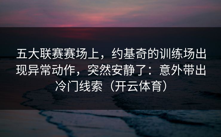 五大联赛赛场上,约基奇的训练场出现异常动作,突然安静了:意外带出冷门线索(开云体育) 五大联赛赛场上,约基奇的训练场出现异常动作,突然安静了:意外带出冷门线索(开云体育)