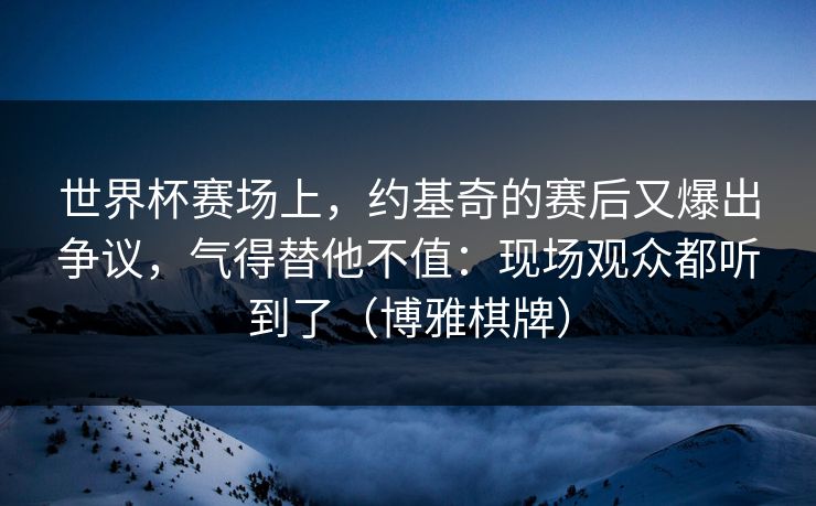 世界杯赛场上，约基奇的赛后又爆出争议，气得替他不值：现场观众都听到了（博雅棋牌）