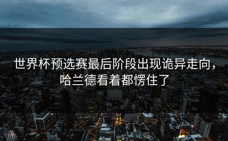 世界杯预选赛最后阶段出现诡异走向，哈兰德看着都愣住了